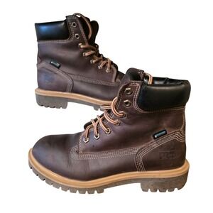 Timberland PRO Waterproof Leather Work Boots Women's Size 7 Brown Lace Up